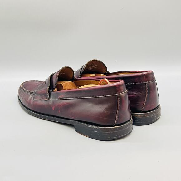 Bass Shoes Men 10 Red Leather Weejuns Wilton Slip On Penny Loafers Comfort main image 10